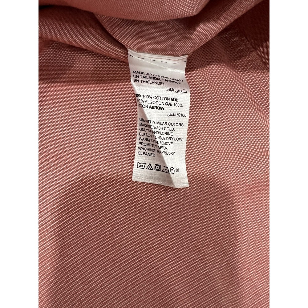 Chico's Red? Oxford 3/4 Sleeve No-Iron Cotton Blouse Hidden Placket Size 0 (4) - Picture 9 of 13